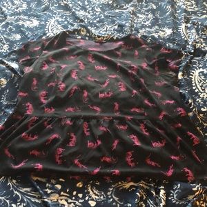 Pink and Black peplum blouse from SimplyBe